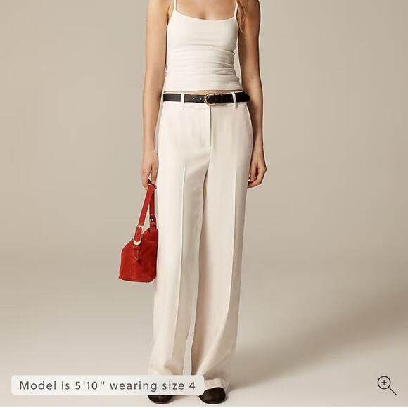 J. Crew Pants - J.Crew Tall cuffed wide-leg trouser in luster canvas 6-Tall
